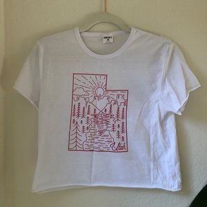 University Of Utah white crop T-shirt